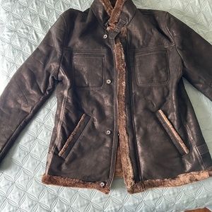 Italian designer Tuzzi black shearling women’s jacket , size xl.SOLD